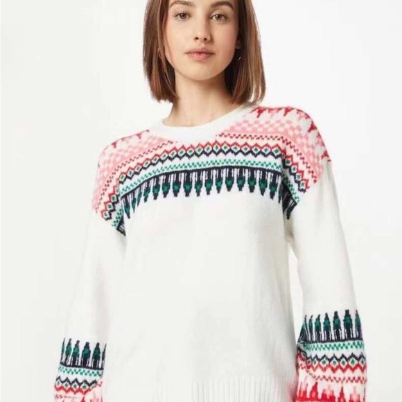 GAP Sweaters - GAP Women's Cream and Red Christmas Holiday Patterned Sweater. NWT